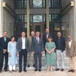 FORMING ALLIANCES — Supervisor Jeff Gorell, third from left, returned from India, where he met with U.S. Ambassador Eric Garcetti, center, under whom he worked in the city of Los Angeles, and representatives of Indian biotech agencies. Courtesy of Supervisor Jeff Gorell's office